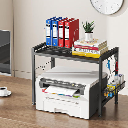 Mikrowellenregal 2-Stufig erweiterbar Rostbeständig 40-65cm Schwarz