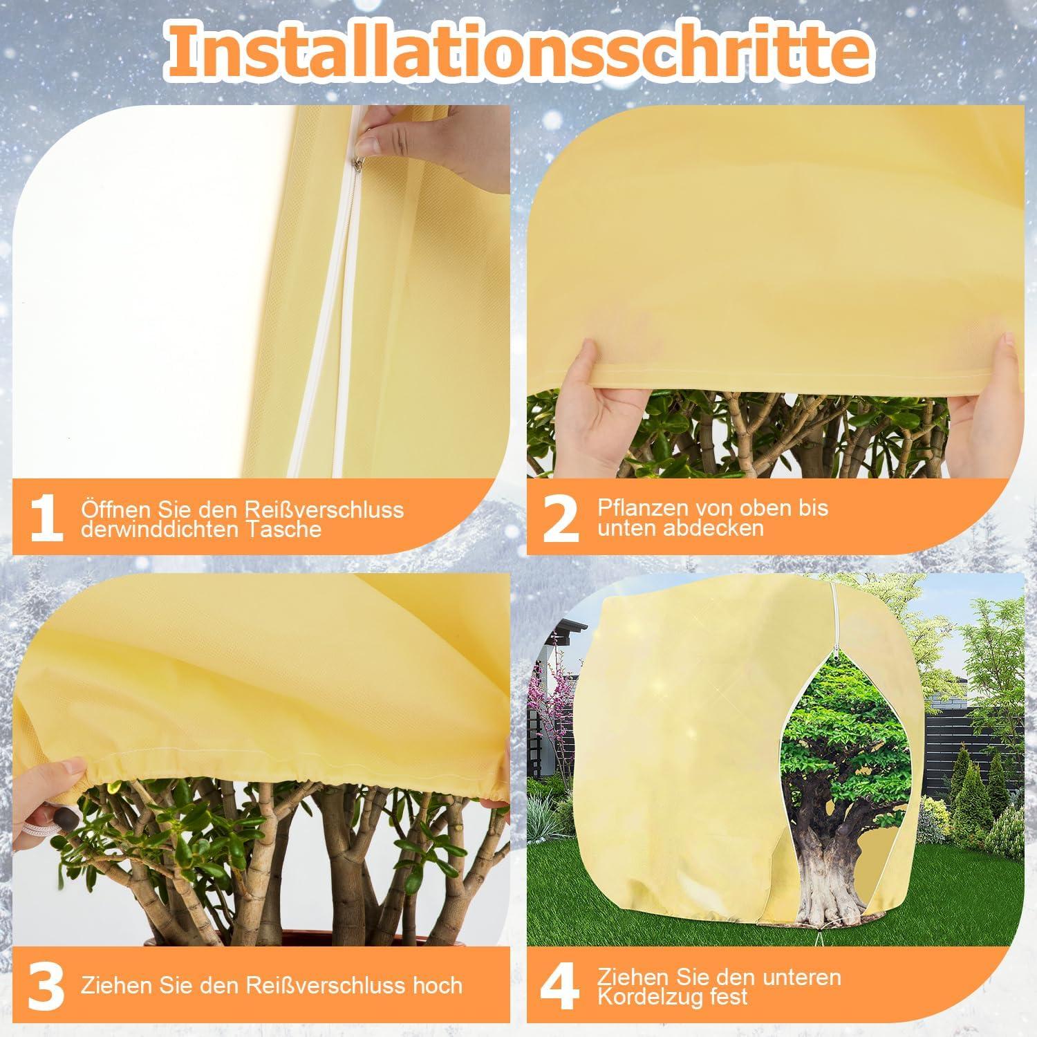 2er Set Winterschutz Pflanzen 250x360cm Überwinterungszelt Kübelpflanzen