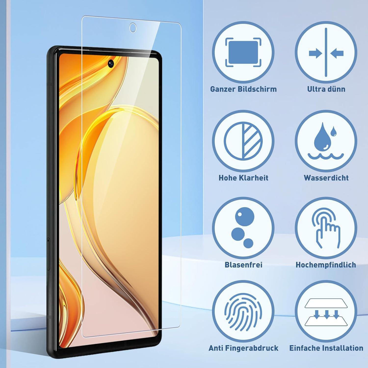 Agedate Panzerglas Google Pixel 6A Schutzfolie 2er Set 9H Härte