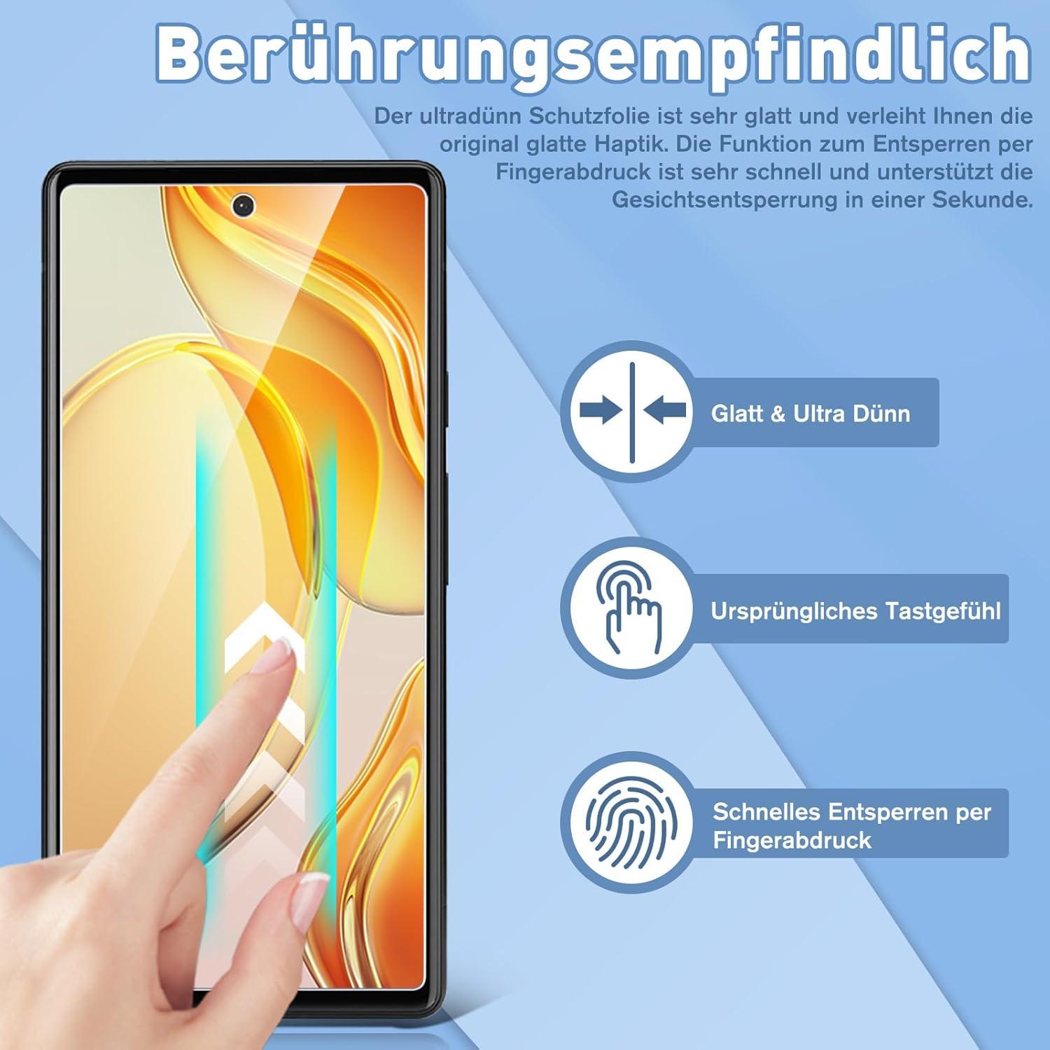 Panzerfolie Schutzglas Google Pixel 6A 2er Pack 9H Härte Display Schutz