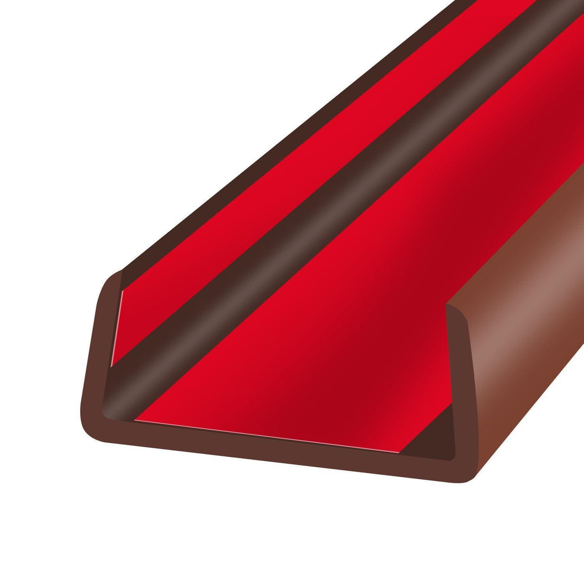 Flexibler Kantenschutz Braun, 63mm U-Profil, 6m Selbstklebend