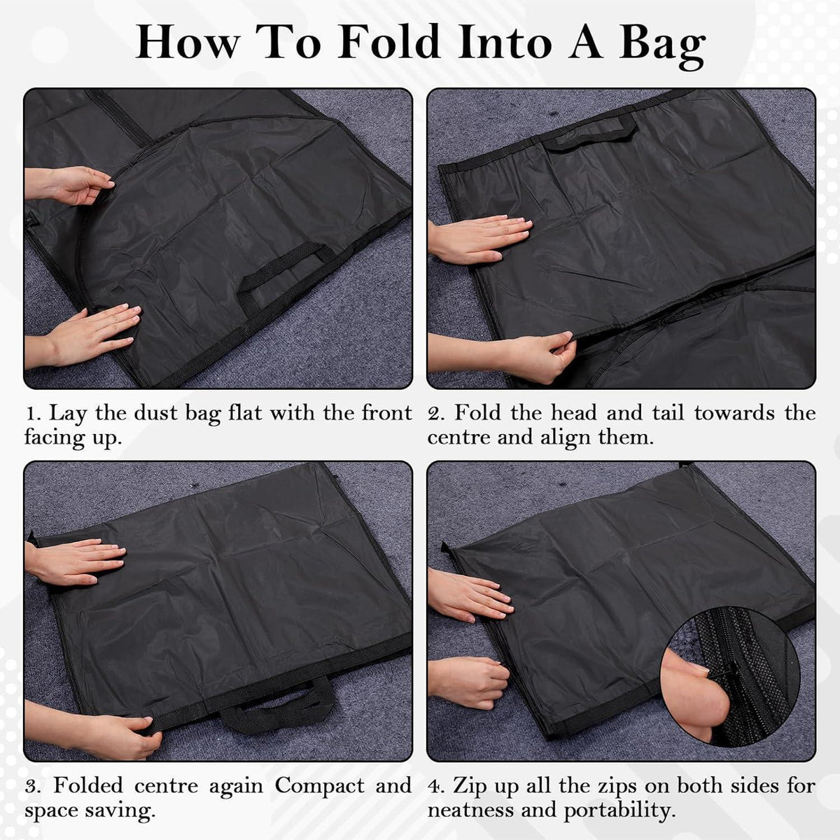 Kleidersack Lang 180cm, 2 Stück, Atmungsaktiv, Staubdicht, Schwarz