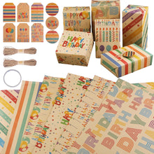 Geschenkpapier Geburtstag Fröhliche Designs, 6 Blatt 50x70cm mit