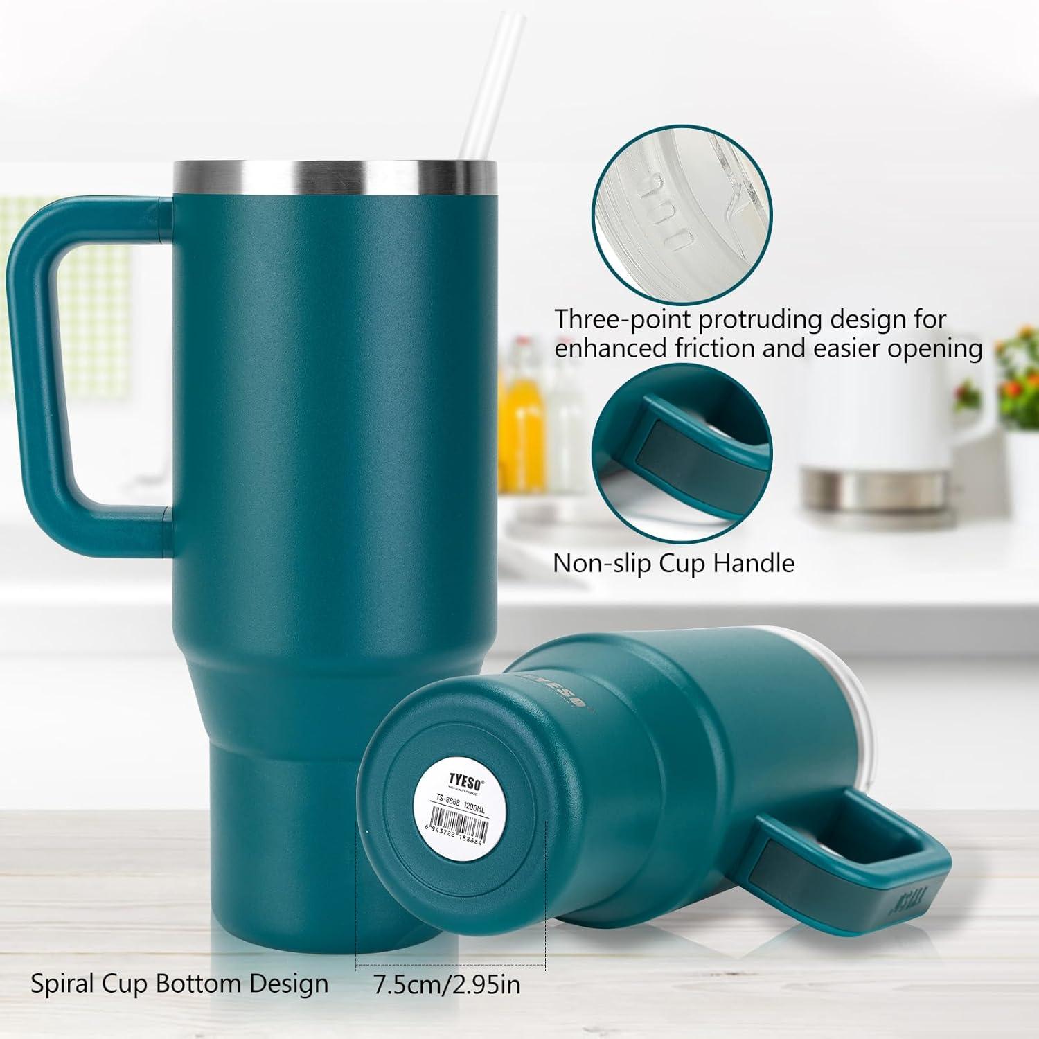 Riley Joy Thermobecher 1200ml Trinkflasche Strohhalm Edelstahl
