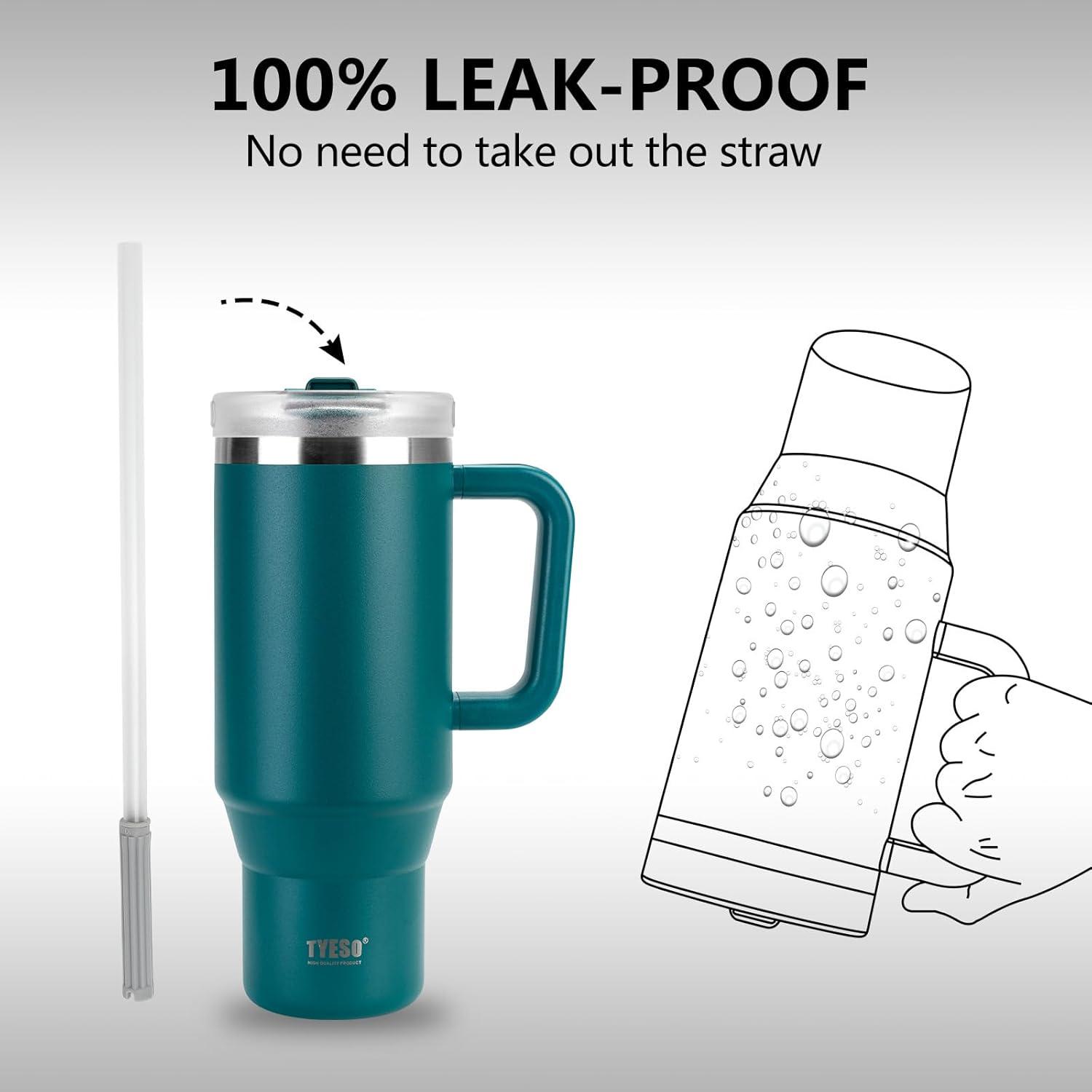Thermobecher mit Strohhalm 1200ml Edelstahl Auslaufsicher - Farbwahl