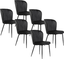 Esszimmerstühle Set Samt-Bezug Schwarz Ergonomisches Design