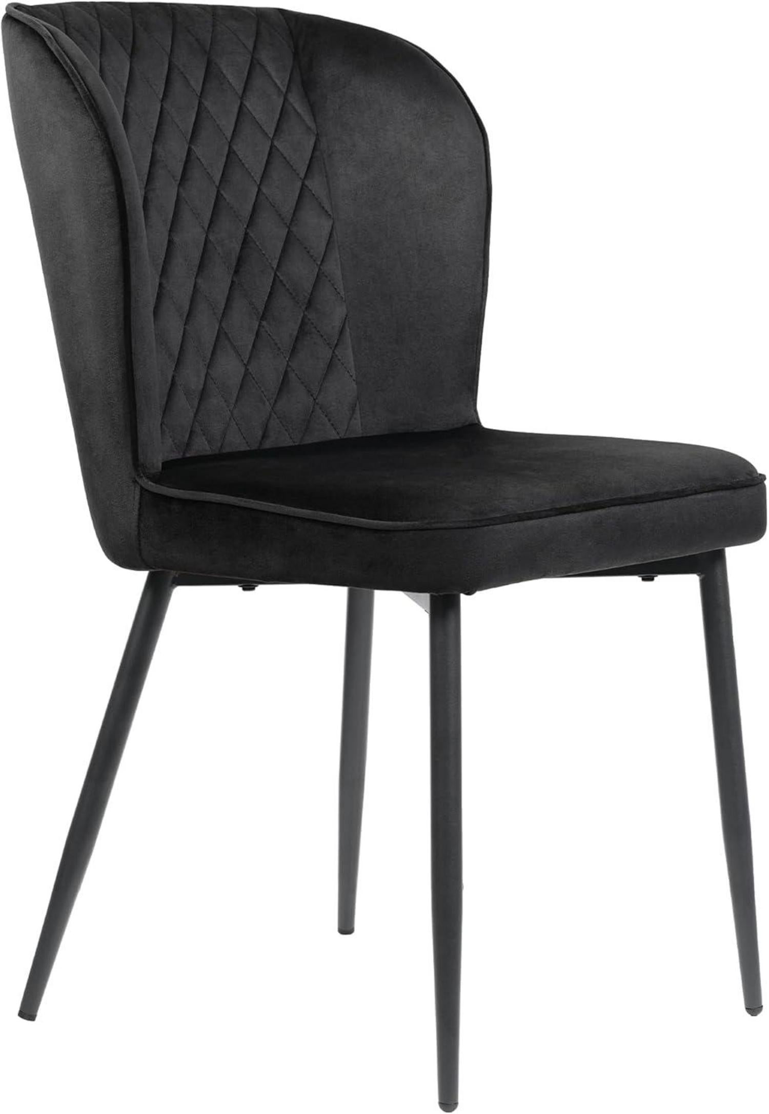 Goeurvant Esszimmerstühle 6er Set Samt-Bezug Modernes Ergonomisches Design Schwarz