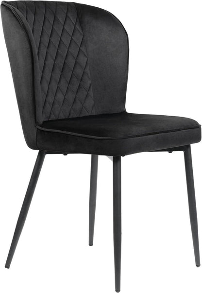 Goeurvant Esszimmerstühle 6er Set Samt-Bezug Modernes Ergonomisches Design Schwarz