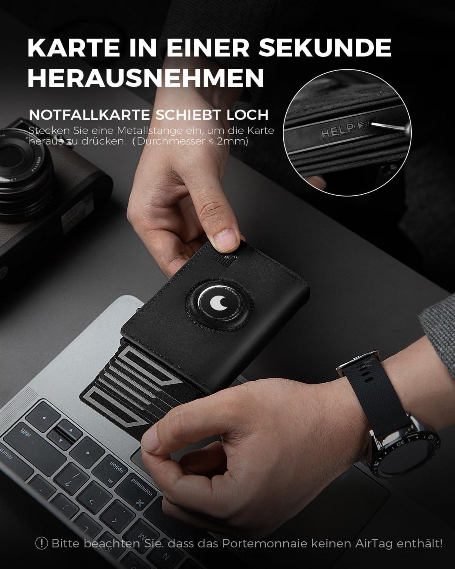 DODENSHA Airtag Wallet Herren XL Münzfach RFID Schutz