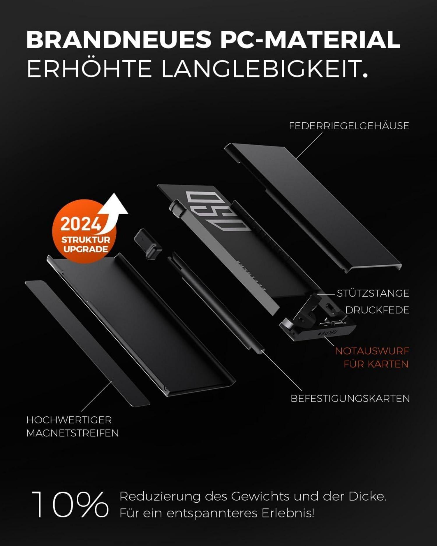 DODENSHA Smart Airtag Wallet Herren XL Münzfach RFID Schutz