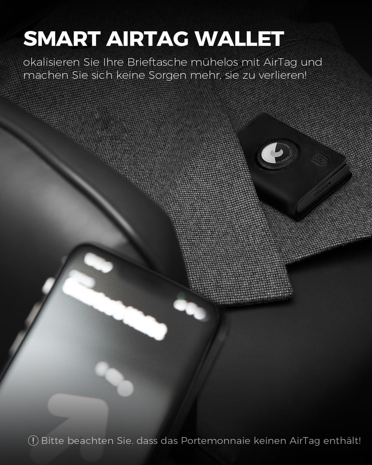 DODENSHA Airtag Wallet Herren XL Münzfach RFID Schutz