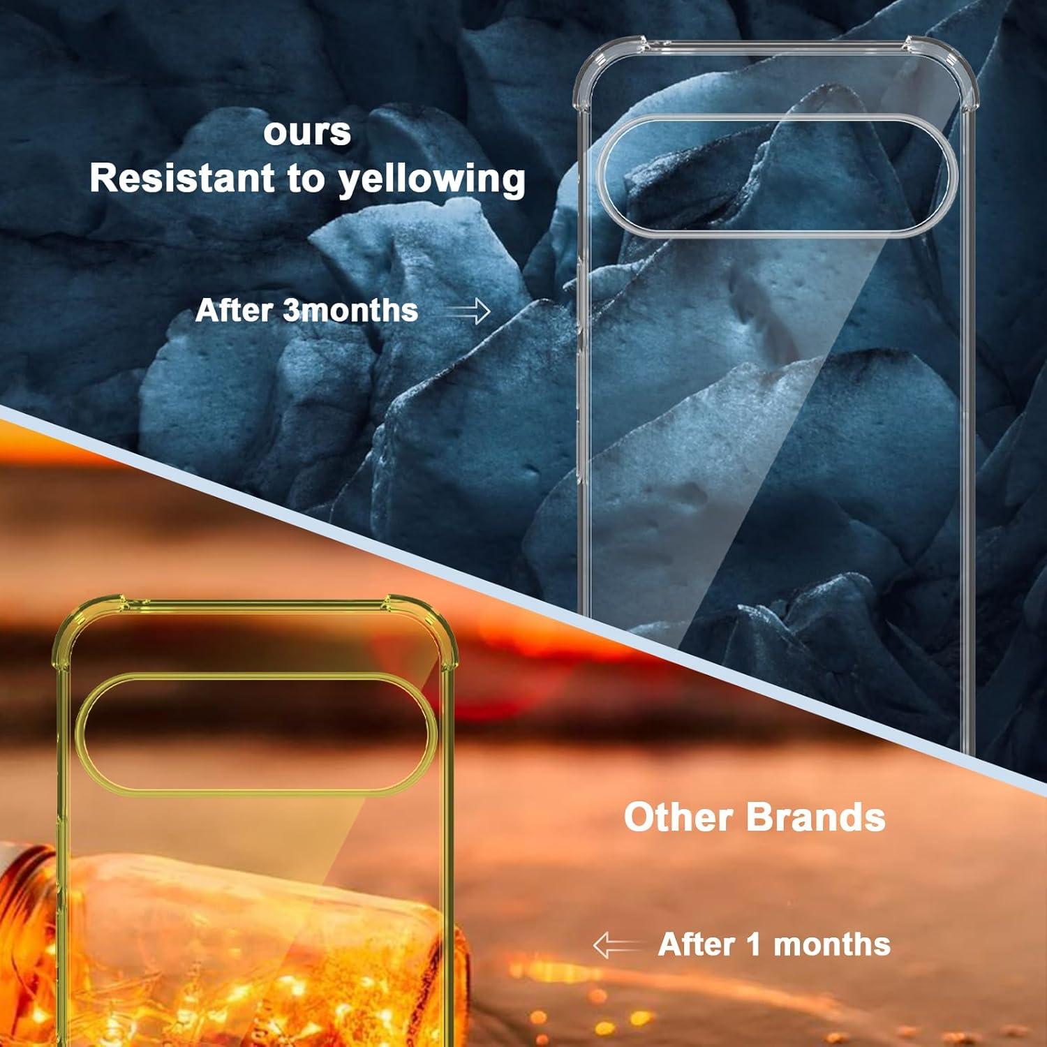 Transparente Hülle + Schutzfolie für Google Pixel 9 Pro - 9H Glas