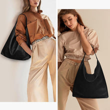 Große Slouchy Tote Bag aus weichem Kunstleder - Vintage