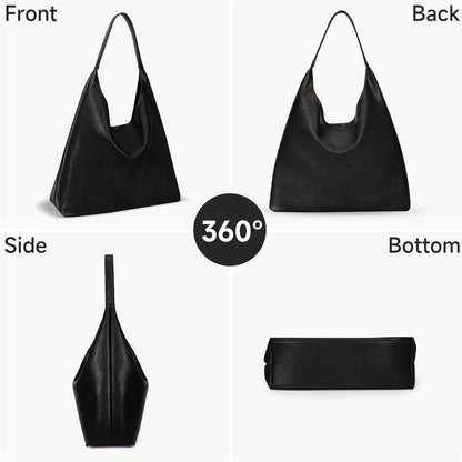 Große Slouchy Kunstleder Schultertasche Vintage Damen Handtasche