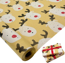 Weihnachts Geschenkpapierrolle Kraftpapier Elch Design 76cm x 12m