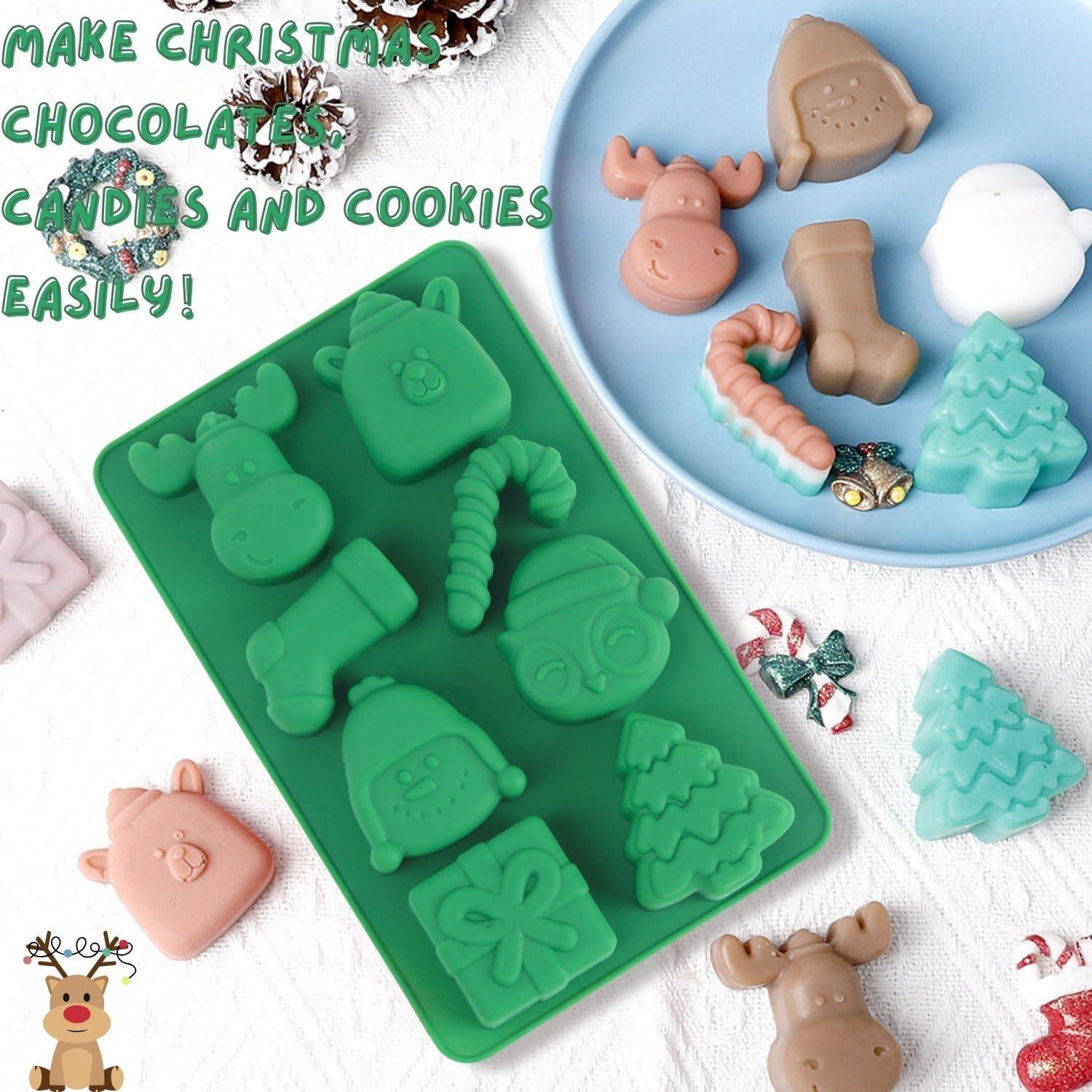 Weihnachts Silikonformen Set für Schokolade und Süßigkeiten - 2-teilig