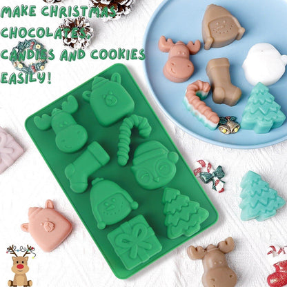Weihnachts Silikonformen Set für Schokolade und Süßigkeiten - 2-teilig