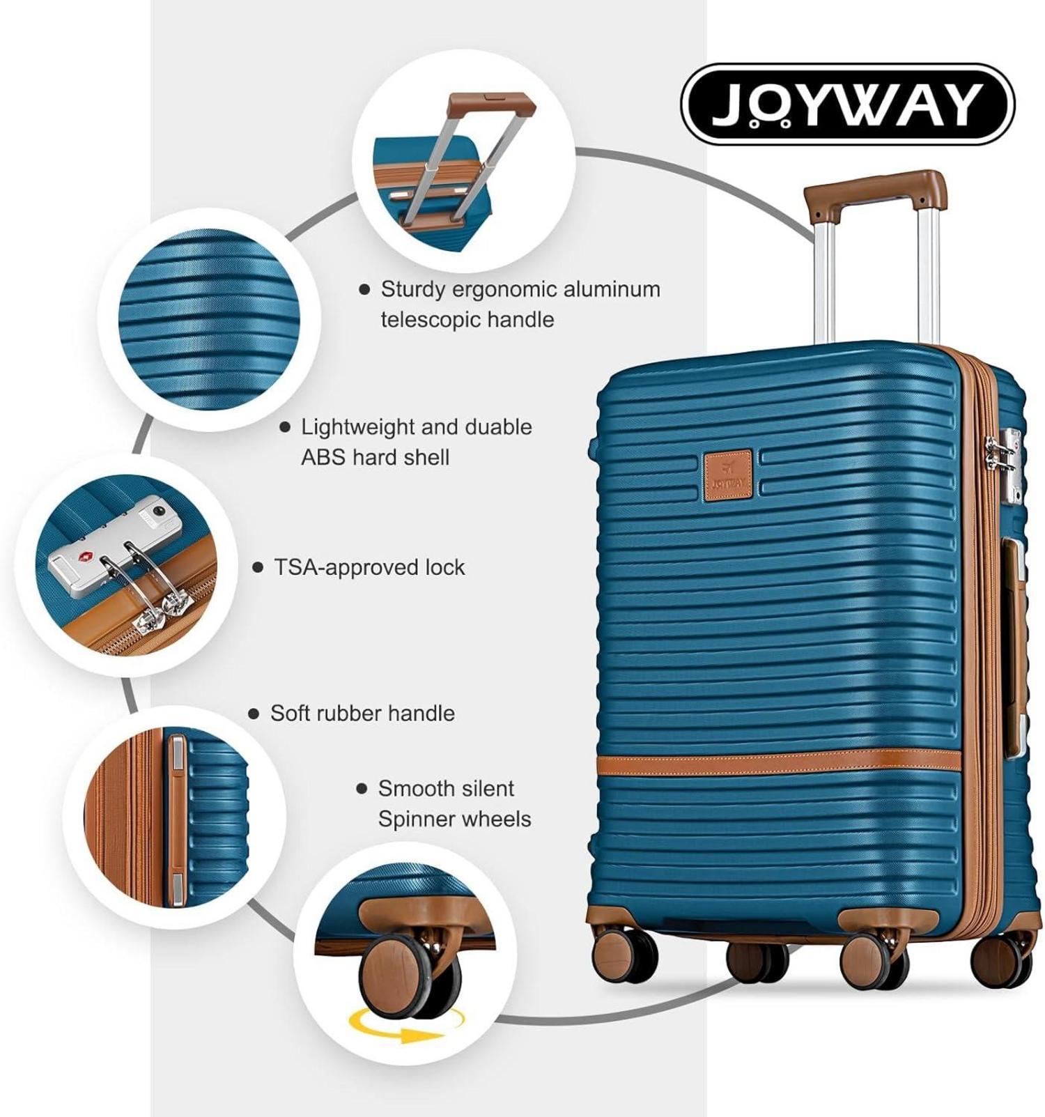 Joyway ABS Hartschalen Kofferset 5tlg mit TSA Schloss & 4 Rollen