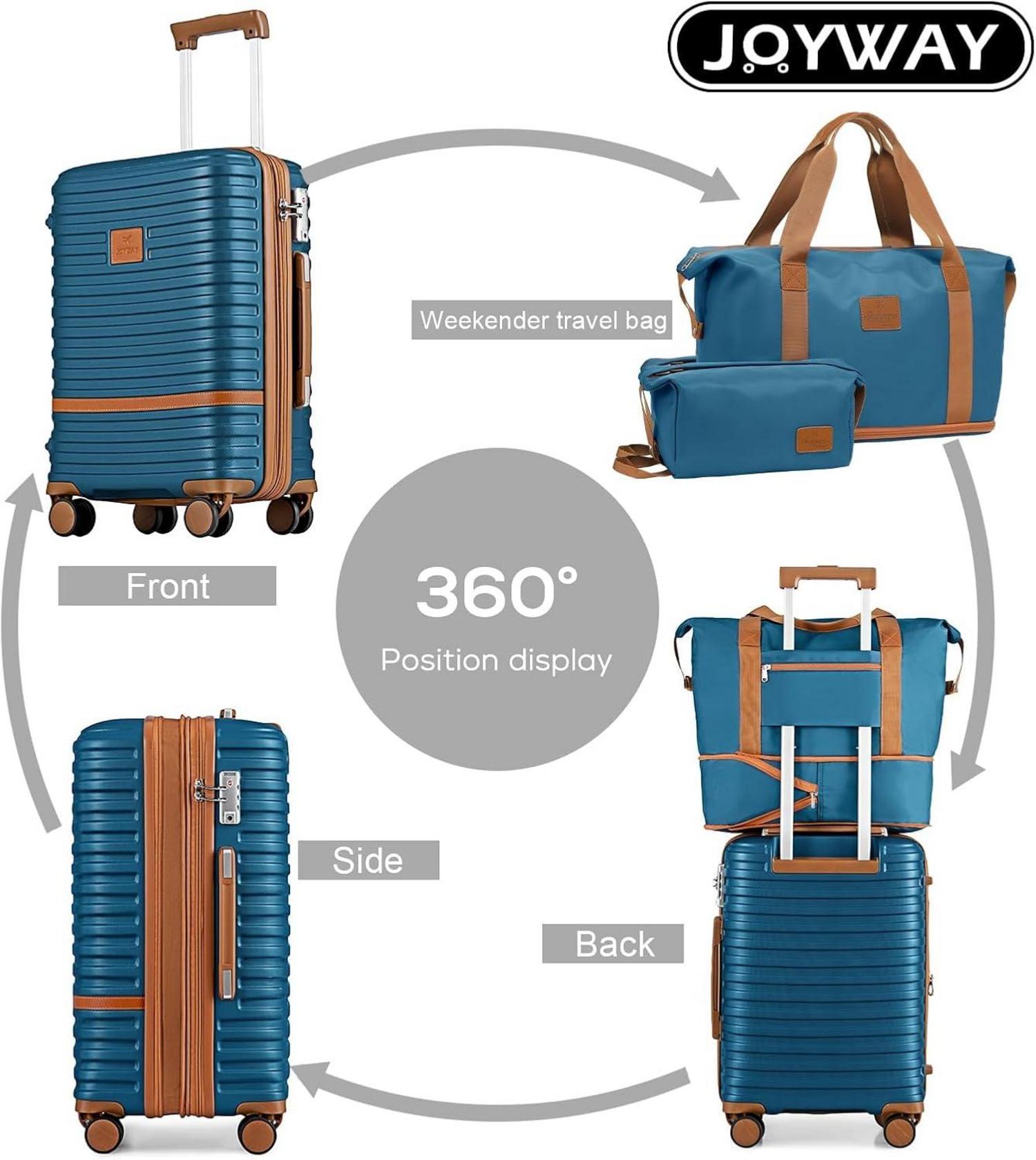 Joyway Koffer Set 5tlg ABS Hartschalen Trolley TSA Schloss 4 Rollen dunkelblau