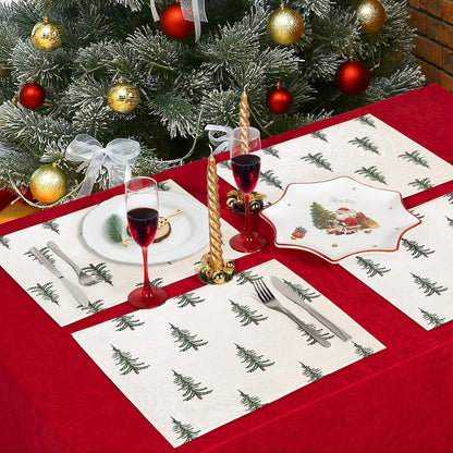 Platzset Weihnachten 4er Set Abwaschbar 30x45cm Grün