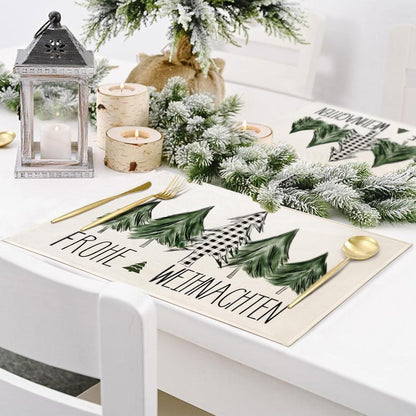 YCOLL Platzsets Weihnachten 4er Set Grün Abwaschbar 30x45cm C008