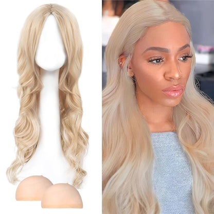 Lange gewellte Perücke golden – 68cm Damen Perücke