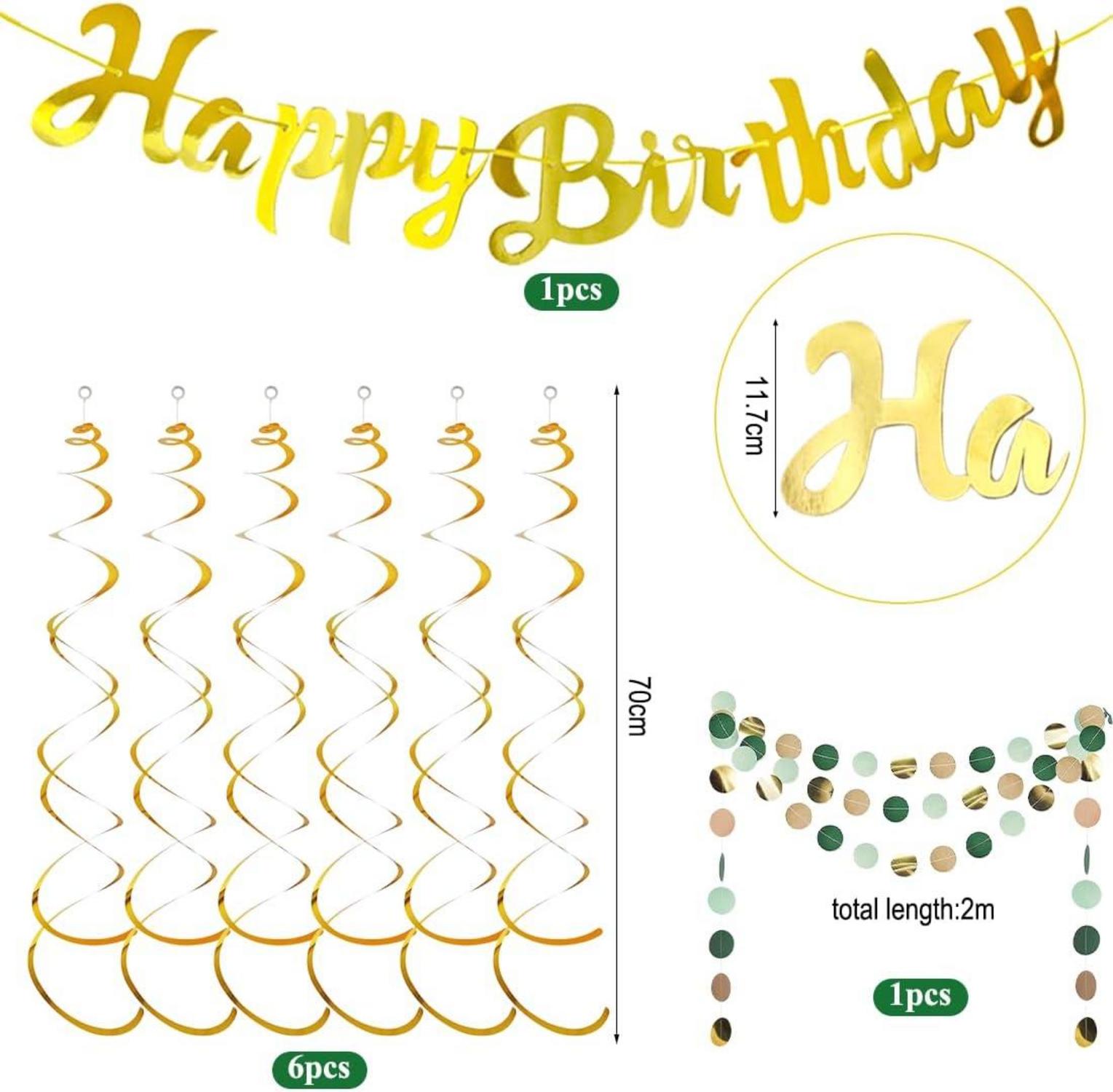 Grün Gold Geburtstagsdeko Happy Birthday Set