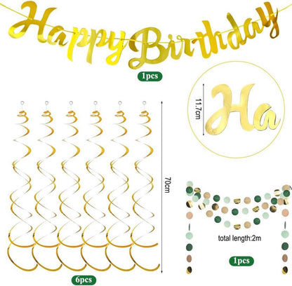 Grün Gold Geburtstagsdeko Happy Birthday Set