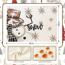 Weihnachten Platzset 4er Set Tischsets Abwaschbar Schneemann