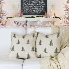 YCOLL Weihnachten Kissenbezug Set 40x40 cm Leinen Dekokissen