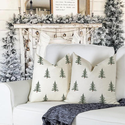 YCOLL Kissenbezug Weihnachten Leinen 40x40 cm 2er Set Sofa Schlafzimmer Couch