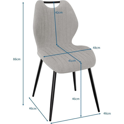 Esszimmerstühle 2er Set – Polsterstühle Grau/Braun