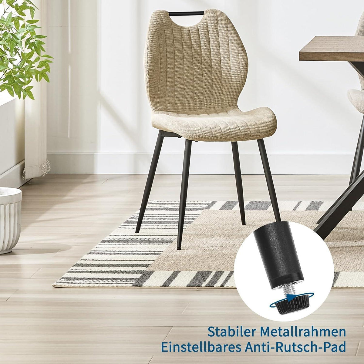 Esszimmerstühle 2er Set – Polsterstühle Grau/Braun