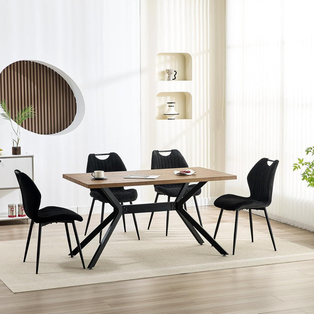 Esszimmerstühle 2er Set – Polsterstühle Schwarz/Schwarz