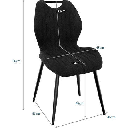 Esszimmerstühle 2er Set – Polsterstühle Schwarz/Schwarz
