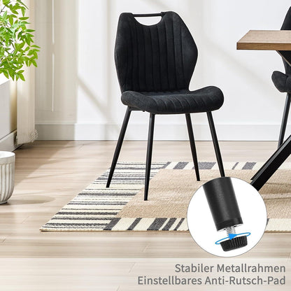 Esszimmerstühle 2er Set – Polsterstühle Schwarz/Schwarz