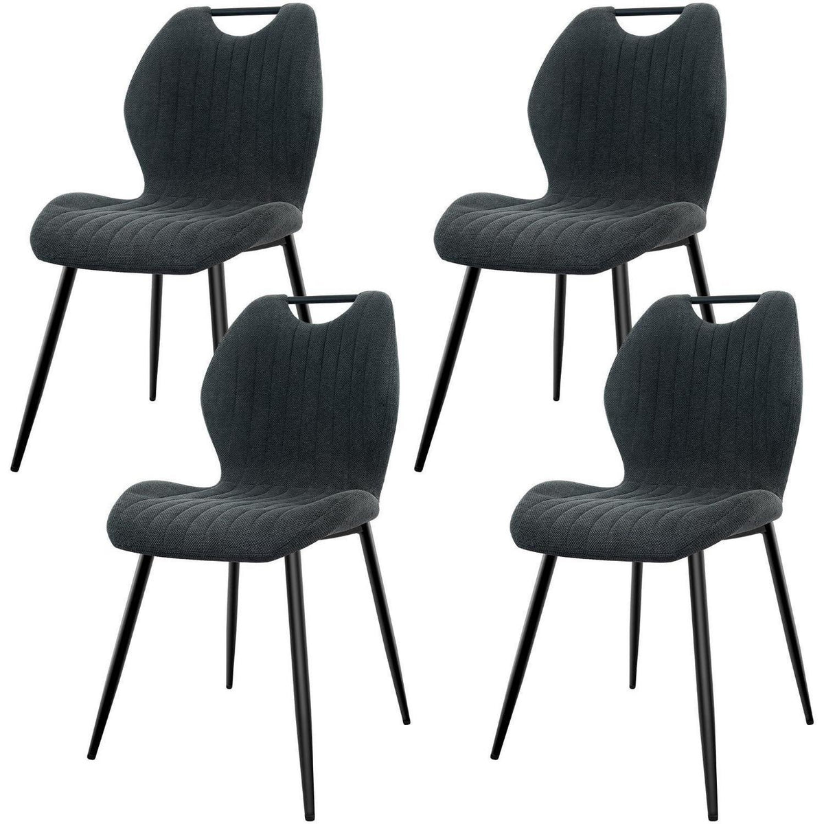 Esszimmerstühle Set Dunkelgrau – 4 Polsterstühle Modern