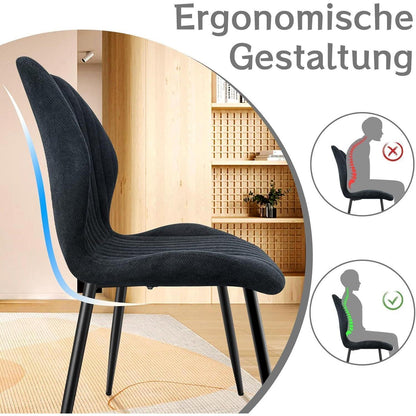 Esszimmerstühle Set Dunkelgrau – 4 Polsterstühle Modern