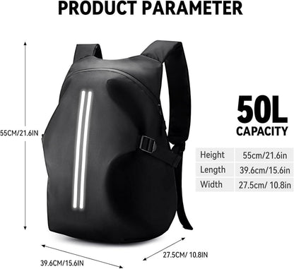 Motorradrucksack Herren wasserdicht Schwarz Laptoptasche