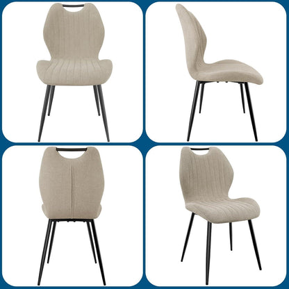 Esszimmerstühle 6er Set – Polsterstühle im skandinavischen Stil, Graubraun