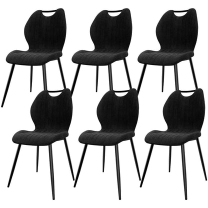 Esszimmerstühle 6er Set – Polsterstühle Schwarz, Skandinavisch