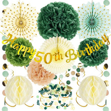 Geburtstagsdeko 50 Grün Gold Happy Birthday Party Set