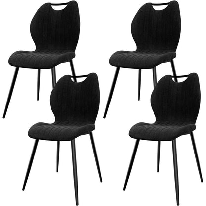 Esszimmerstühle 4er Set – Polsterstühle Schwarz mit Metallbeinen