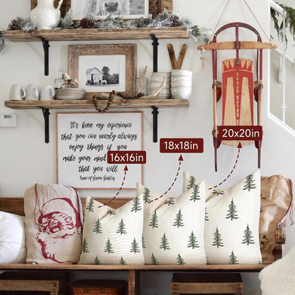 Kissenbezug Weihnachten 2er Set 45x45 Leinen Dekokissen Sofa Couch