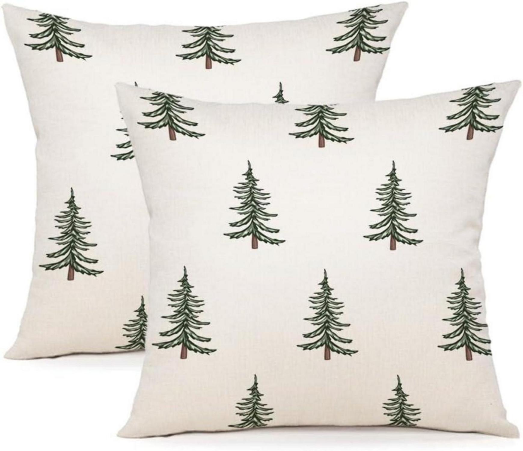 Kissenbezug Weihnachten Leinen Dekokissen 50x50 2er Set Sofa