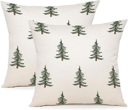 Kissenbezug Weihnachten Leinen Dekokissen 50x50 2er Set Sofa