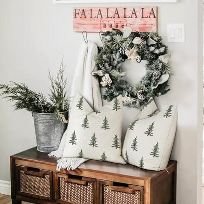 Kissenbezug Weihnachten Leinen Dekokissen 50x50 2er Set Sofa