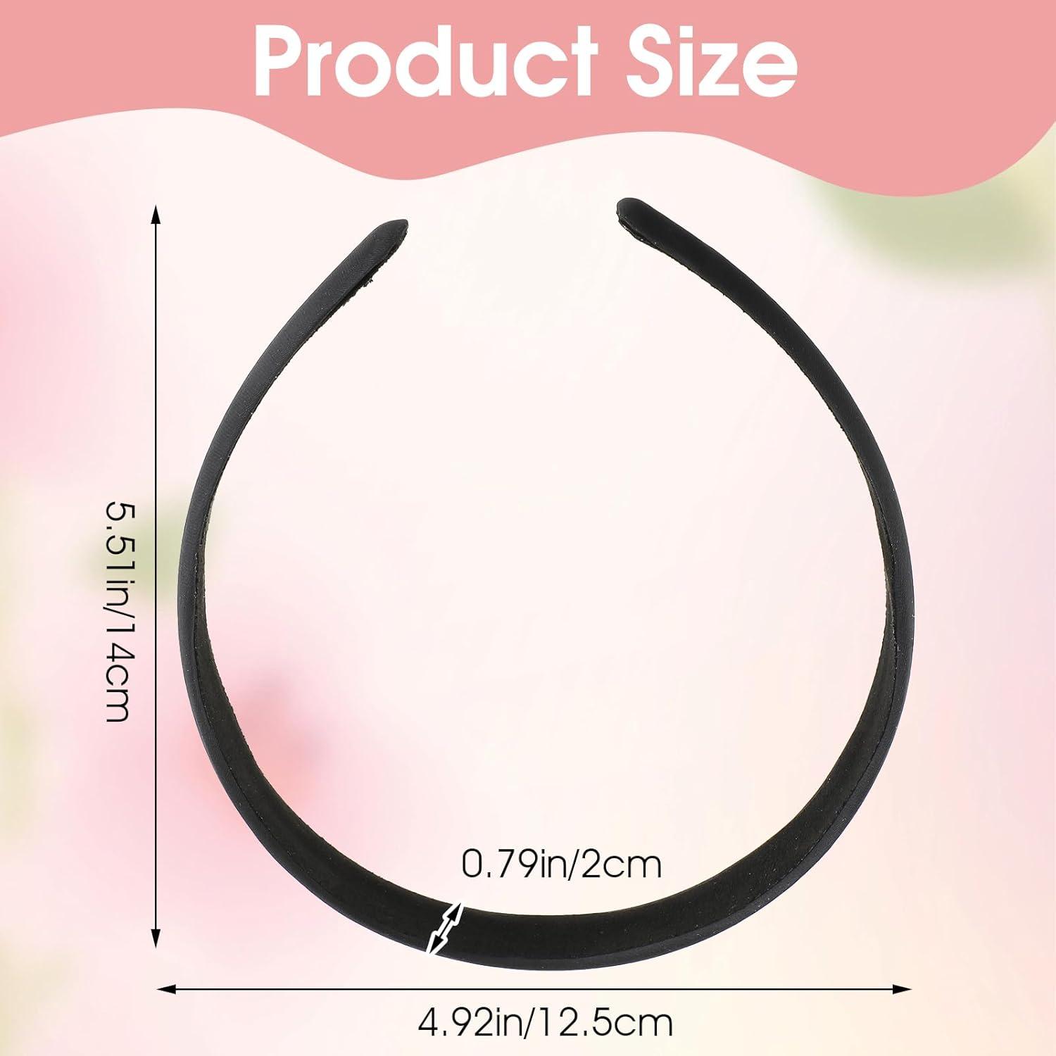 3er Set Stoff Stirnbänder 2 cm breit Schwarz Haarschmuck