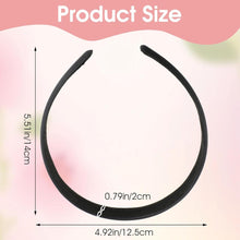 3er Set Stoff Stirnbänder 2 cm breit Schwarz Haarschmuck
