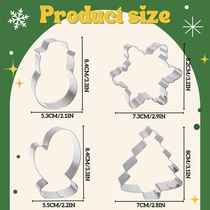 4-teiliges Weihnachts-Ausstechformen Set